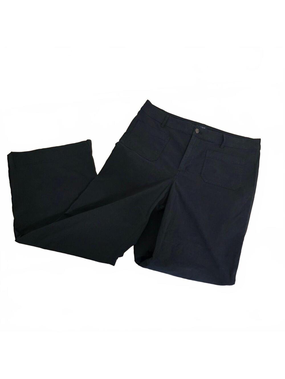 J.Crew Factory Lizzie High-Rise Patch-Pocket Wide-Leg Pants in black womens 32